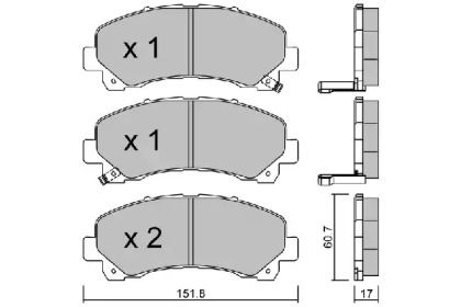 Комплект тормозных колодок (AISIN: BPIS-1000)